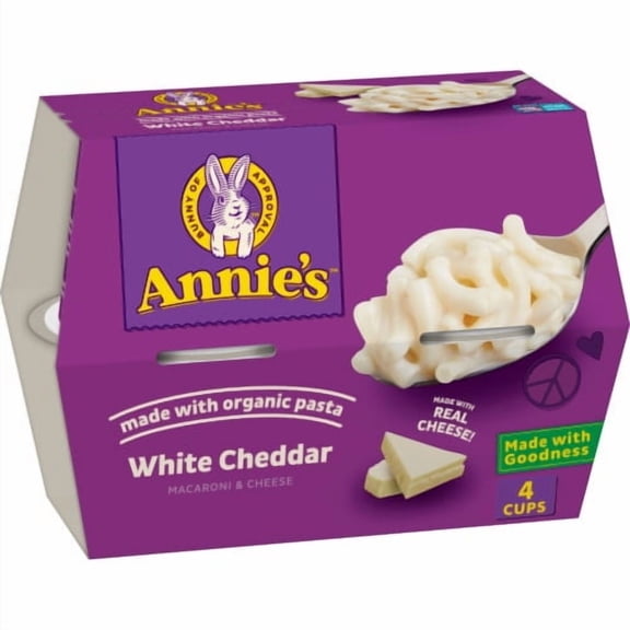 2X-Annie’s Organic White Cheddar Microwave Mac N Cheese Macaroni and Cheese Dinner Cups - 8.04 oz - 4 ct