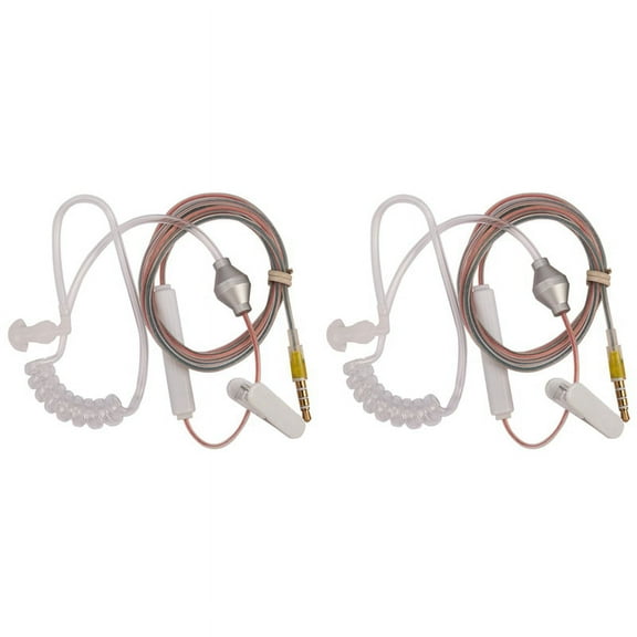 2X Anti Radiation Proof Covert Acoustic Tube Earpiece 3.5mm Air Tube Earphone Headset for Mobile Phone Android Cellphone