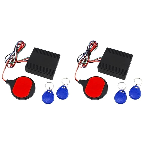 2X Anti Theft Motorcycle Hidden Lock System with Engine Cut Immobilizer IC Card Alarm Induction