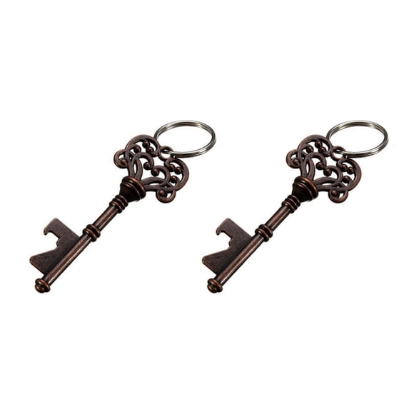 2X Antique Key Shaped Wine Beer Bottle Opener Bar Tool Party Wedding Gift Keychain Color: Bronze