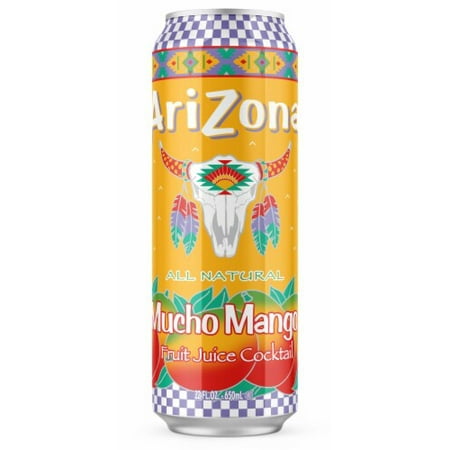 AriZona Mucho Mango Fruit Juice Cocktail Can 22 fl oz - Pack of 2