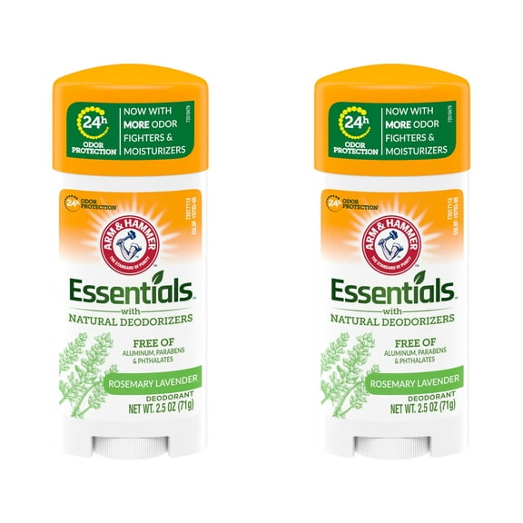 2X - Arm & Hammer Essentials Rosemary Lavender Deodorant Stick with Natural Deodorizers 2.5 oz