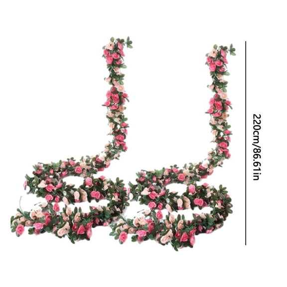 2X Artificial Flowers Clearance! 2 Pack 8.2 Ft Rose Vine Flowers Artificial Flower Hanging Rose Home Decor