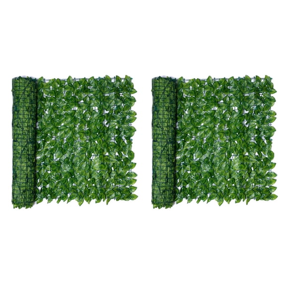 2X Artificial Privacy Fence Screen Faux Ivy Leaf Screening Hedge for Outdoor Indoor Decor Garden Backyard Patio,2*artificial leaf hedge,green