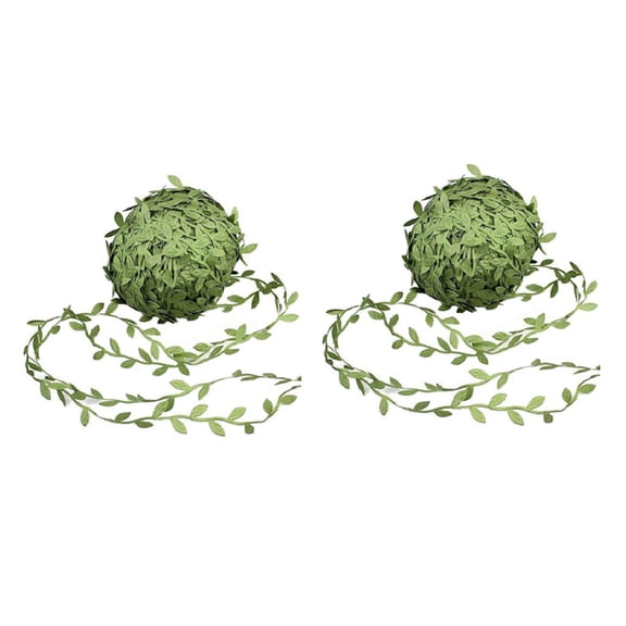 2X Artificial Vines 40 M Fake Hanging Plants Silk Ivy Artificial Leaf Garlands Simulation Foliage Rattan,2 x Artificial rattan,Green