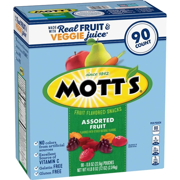 2X Assorted Fruit Flavored Snacks, 0.8 oz., 90 pk.