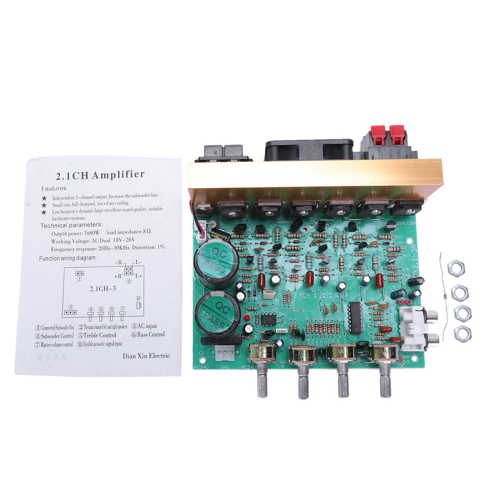 2X Audio Amplifier Board 2.1 Channel 240W High Power Subwoofer