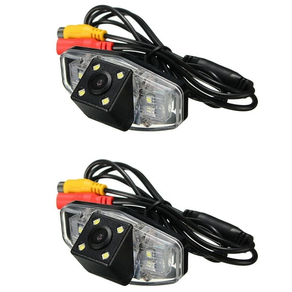 2X Auto Car Rear View Backup Reverse Parking Camera with 4 LED Light for Accord EK FD Pilot Fit Jazz