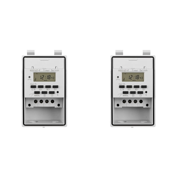 2X Automatic Digital Timer Switch Relay Programmable Timer Controllor with Outdoor Waterproof Box 220V