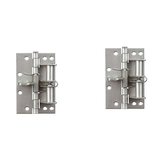 2X Automatic Door Closer Hinges for Cabinet Wardrobe Multi-Function Detachable Spring Hinges,Silver