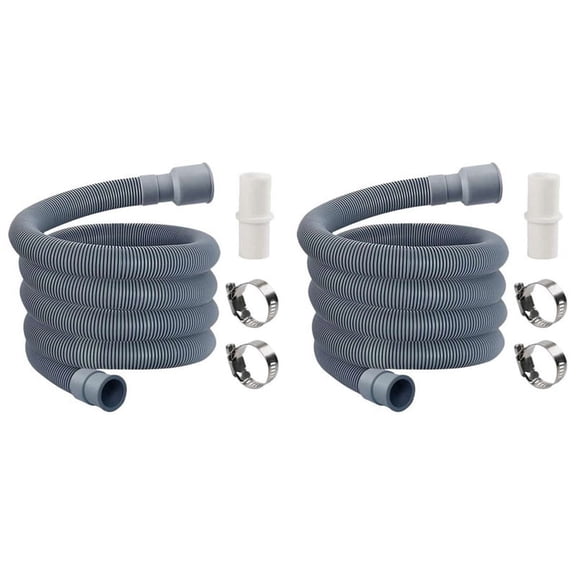 2X Automatic Drum Washing Machine Drain Pipe Drain Hose Fittings, 4 Meter