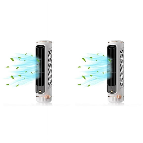 2X Automatic Remote Air Conditioner, USB Personal Air Conditioner Mini Conditioner with 3-Speed Electric Fan White