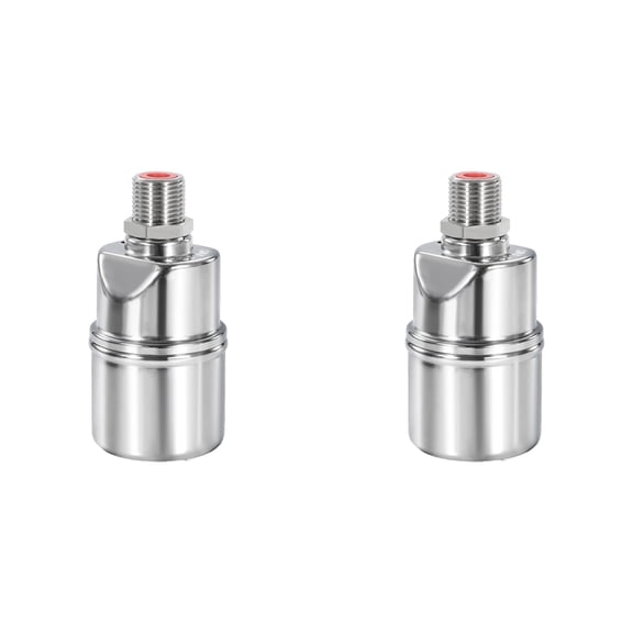 2X Automatic Water Level Control Valve 1/2 Inch Stainless Steel Float Ball Valve for Tank Swimming Pool Straight