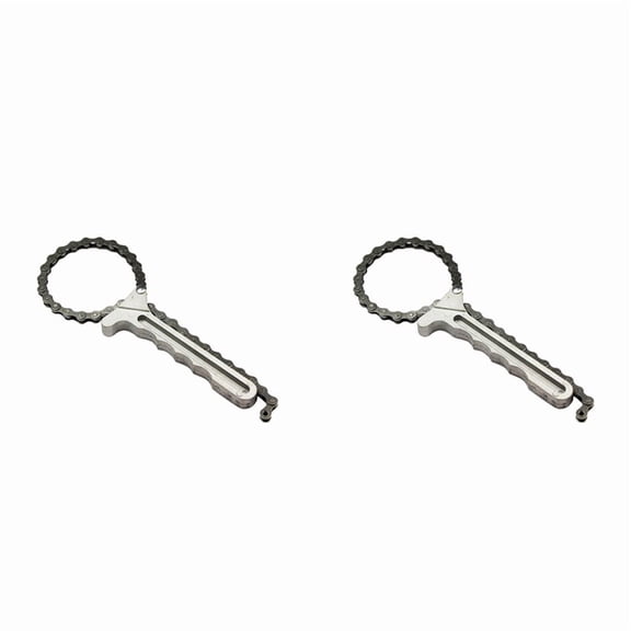2X Automobile Engine Oil Filter Adjustable Chain Wrench for Key Oil Filter Removal and Installation