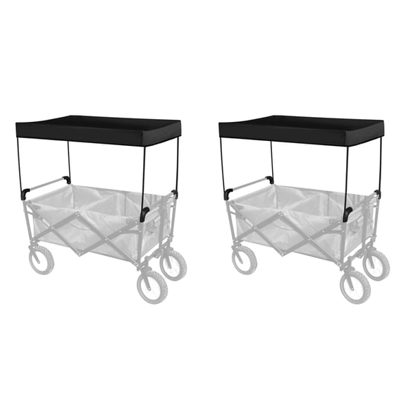 2X Awning Canopy for Garden Wagon Attachment Sun Shade Cover Trolley Cart Accessories Outdoor Camping Picnic Equipment