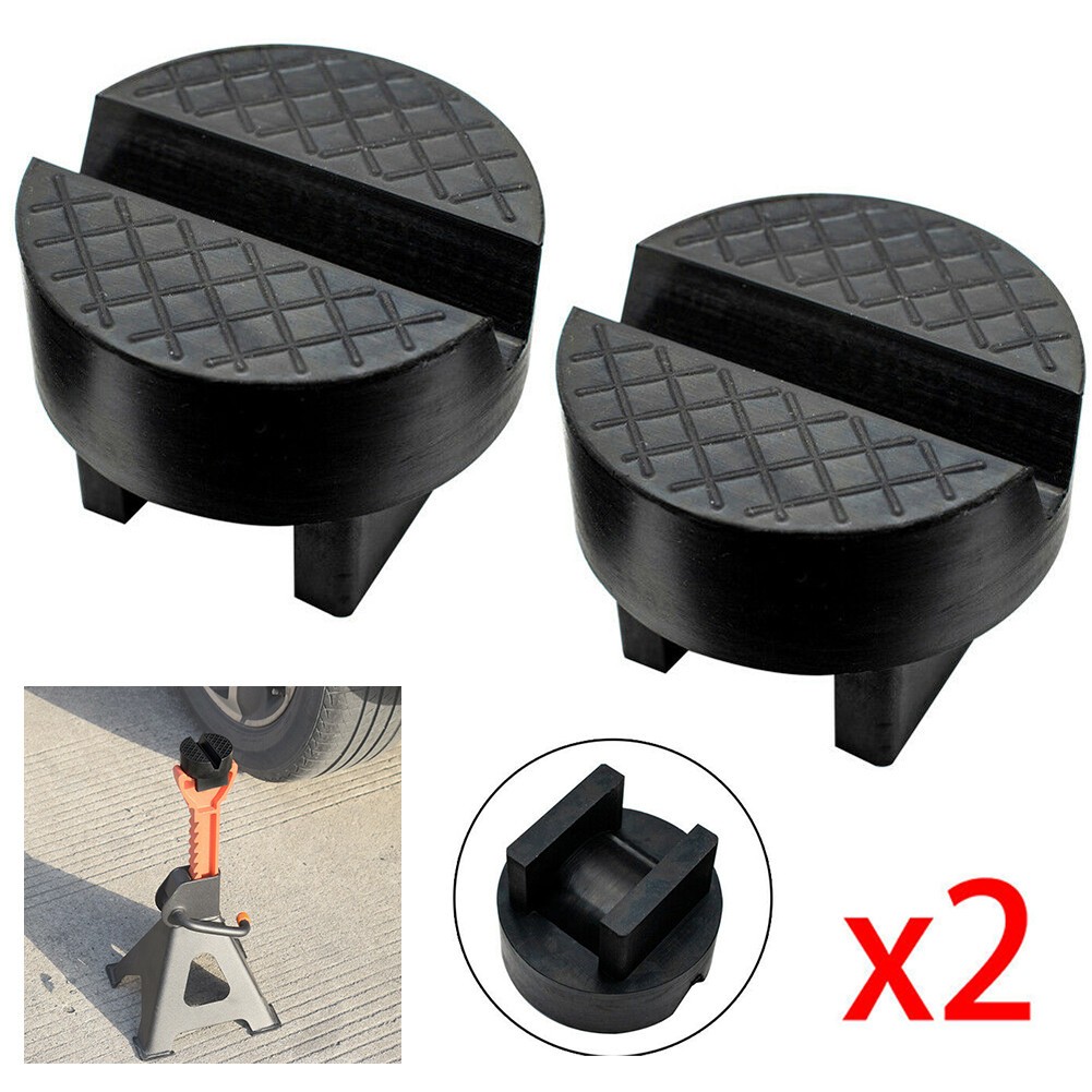 2X Axle Jack Stand Rubber Pad Pinch Weld Slotted Frame Rail Safety Grip