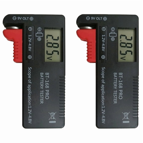 2X BT168 Pro Digital Battery Tester Volt Checker for AA AAA 9V Button Multiple Size Battery Tester Voltage Meter Tools