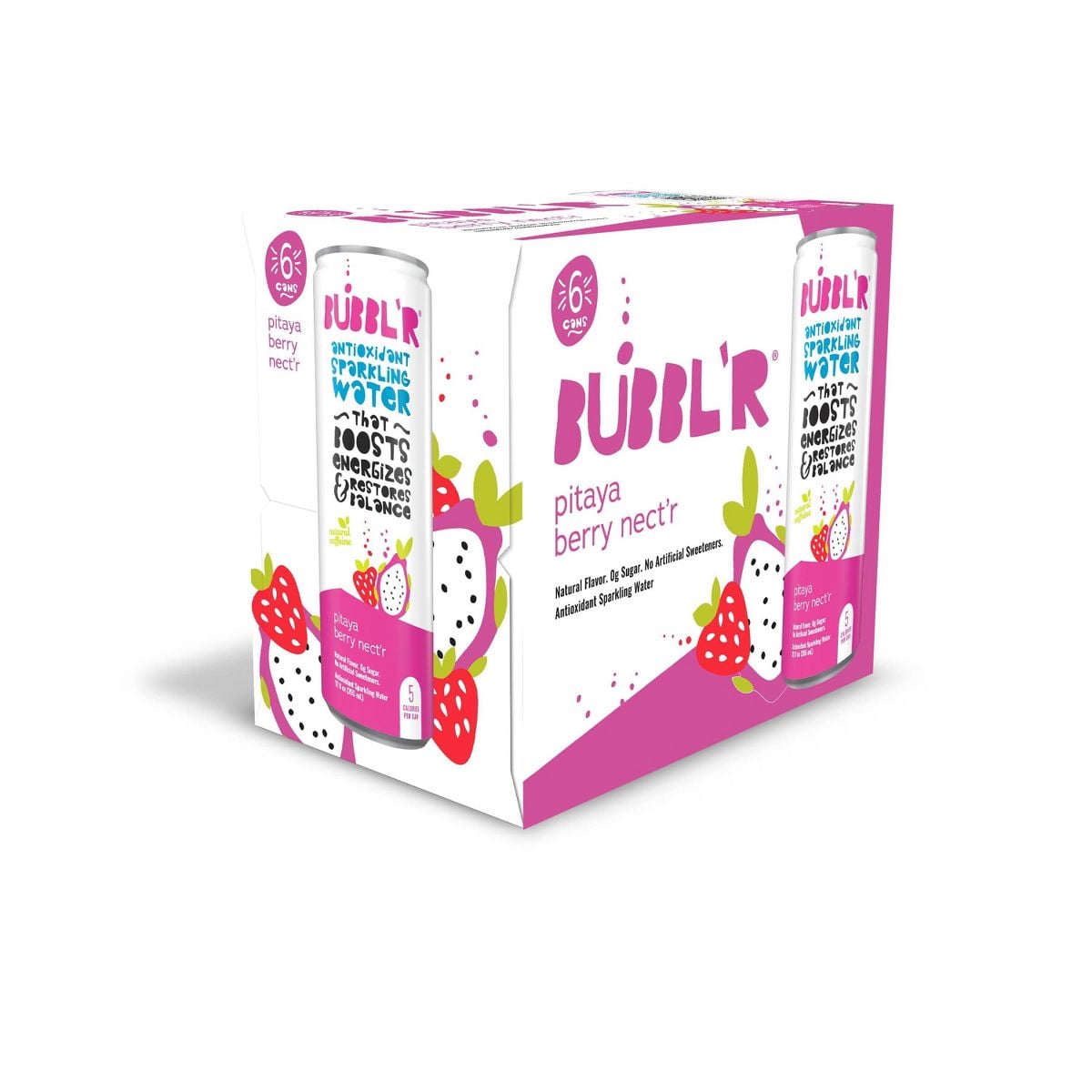 2X BUBBL'R Pitaya Berry Nect'r Antioxidant Sparkling Water 6pk/12