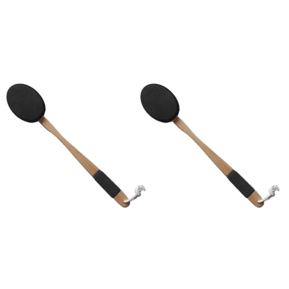 2X Back Lotion Applicator with Long Handle and 2 Replaceable Pads, Ideal for Young People and the Elderly-Black.