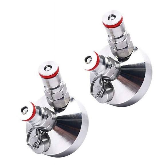 2X Ball Lock Mini Tap Dispenser for Mini Beer Stainless Steel Dispenser Homebrew Spear 3.6L/5L/10L,2 x Distributor,Silver & red