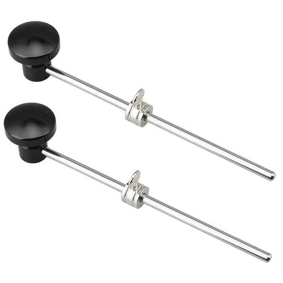 2X Drum Beater Kick Aluminum Drum Foot Pedal Beater with Silicone Head for Drum Part Percussion Instrument (Black),2 x Drum Beater,Black