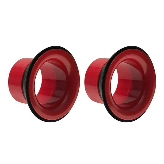 2X Drum Enhancer ABS Rubber Drum Kick Enhancer with Black Port Hole Protector,Mic Hole Drum Head,Red