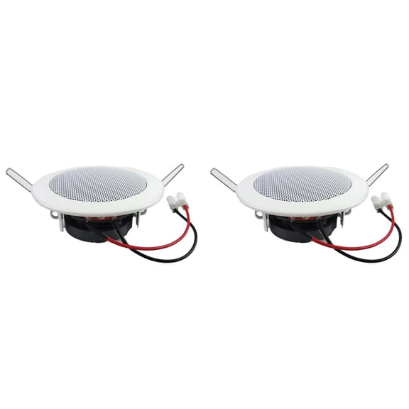 2X Bathroom 3Inch 8Ohm 6W Passive Ceiling Speaker Metal in-Ceiling Speaker Sound Quality Background Music System