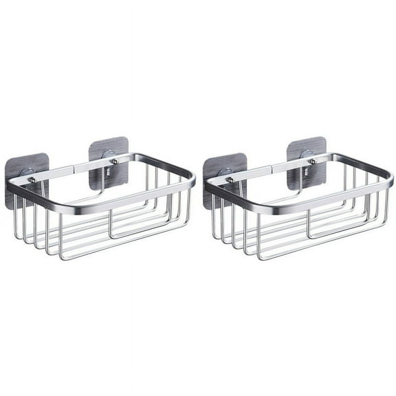 2X Bathroom Shower Shelf Holder Stainless Steel Corner Storage Rack Shampoo Soap Cosmetic Shelves Wall Mounted Kitchen