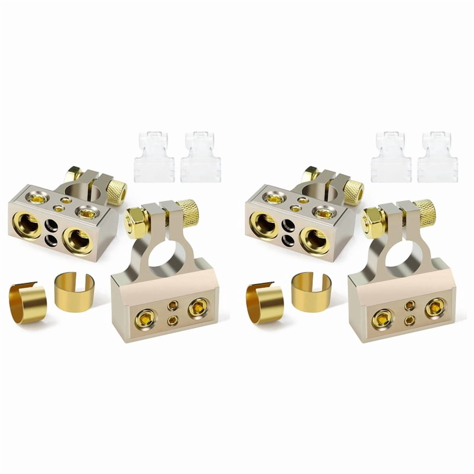 2X Battery Terminals, 0/4/8/10 Gauge Battery Terminal Connectors with Shims and Covers, Car Battery Cable Ends