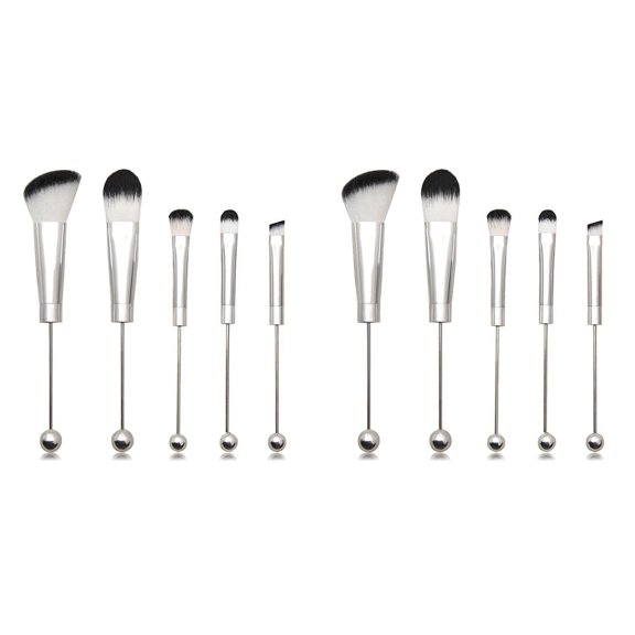2X Beadable Makeup Brushes Silicone Beads DIY Makeup Cosmetic Brushes Beaded Brushes Kit for DIY