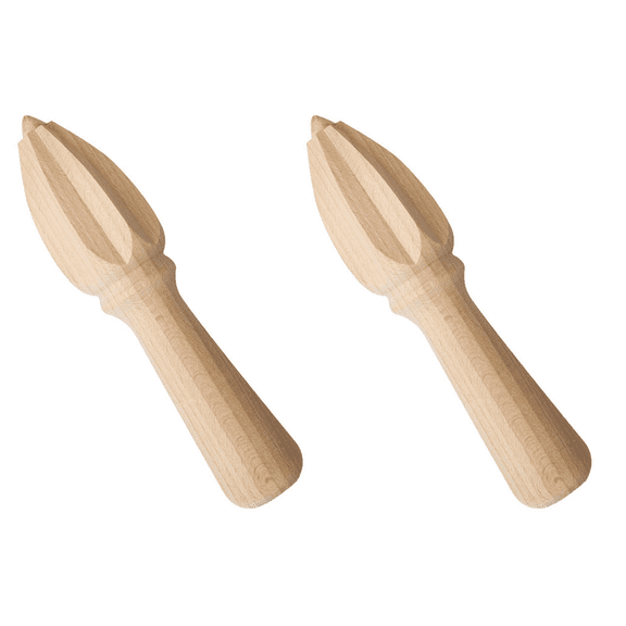 2X Beech Lemon Juicer Manual Solid Wood Lemon Cone Juicer Orange Lemon Lemon Juice Squeezing Tool,2 x Natural wood juice reamer,Natural Color