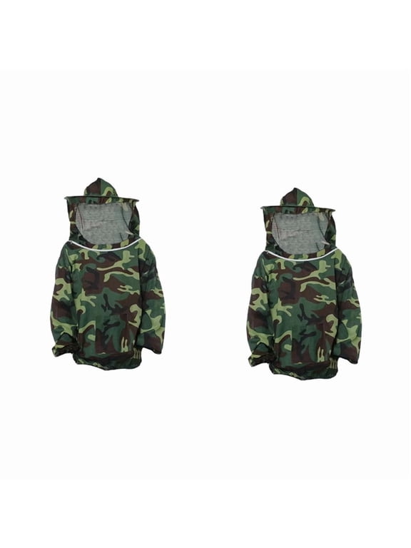 2X Beekeeping Suit Bee Clothes of with Hat Anti-Bee Suit Anti-Bee Bite Equipment Farming Clothing Coverall,Camouflage
