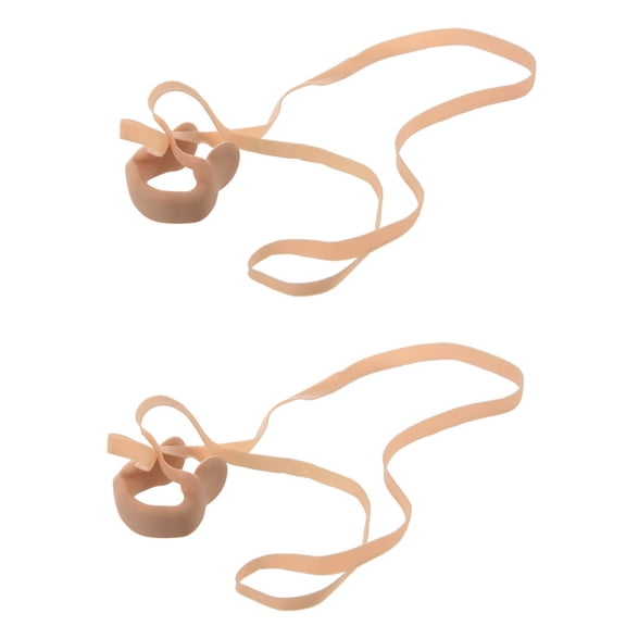 2X Beige Elastic Rubber String Nose Protector for Swimming
