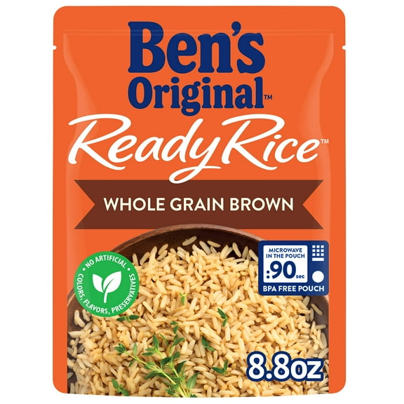2X - Ben,S Original Ready Rice Whole Grain Brown Rice, Easy Dinner Side, 8.8 Oz Pouch