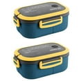 thumbnail image 1 of 2X Bento Box Adult Lunch Box, 1200ML Double Layer Lunch Box with Spoon & Fork High Capacity Food Containers, Leakproof, 1 of 9
