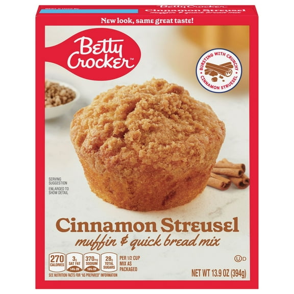 2X - Betty Crocker Cinnamon Streusel Muffin & Quick Bread Mix - 13.9 oz