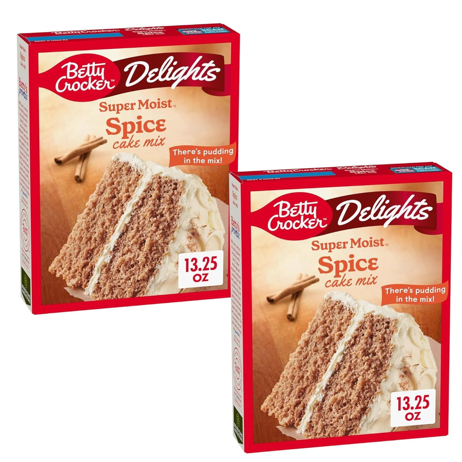 2X - Betty Crocker Delights Super Moist Spice Cake Mix, 13.25 Oz.