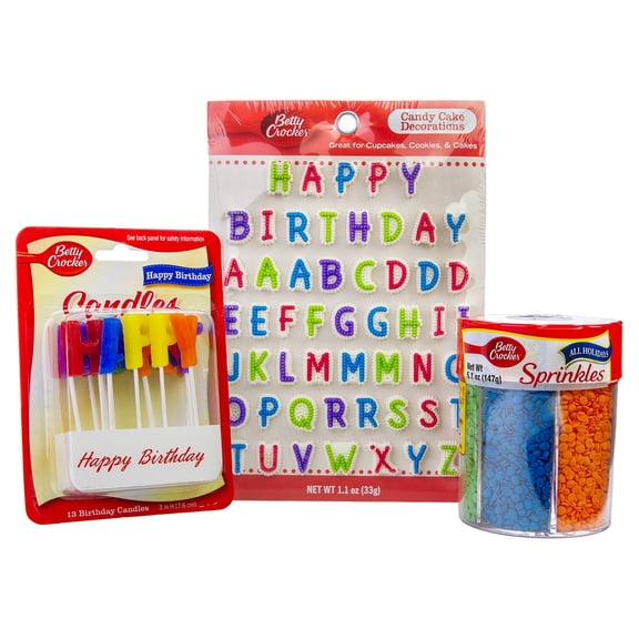 2X - Betty Crocker Happy Birthday Candy Cake Decorations