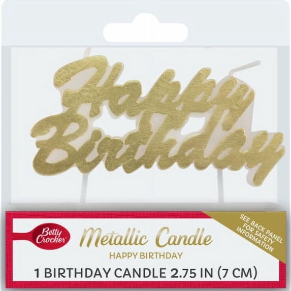 2X - Betty Crocker Metallic Happy Birthday Candle