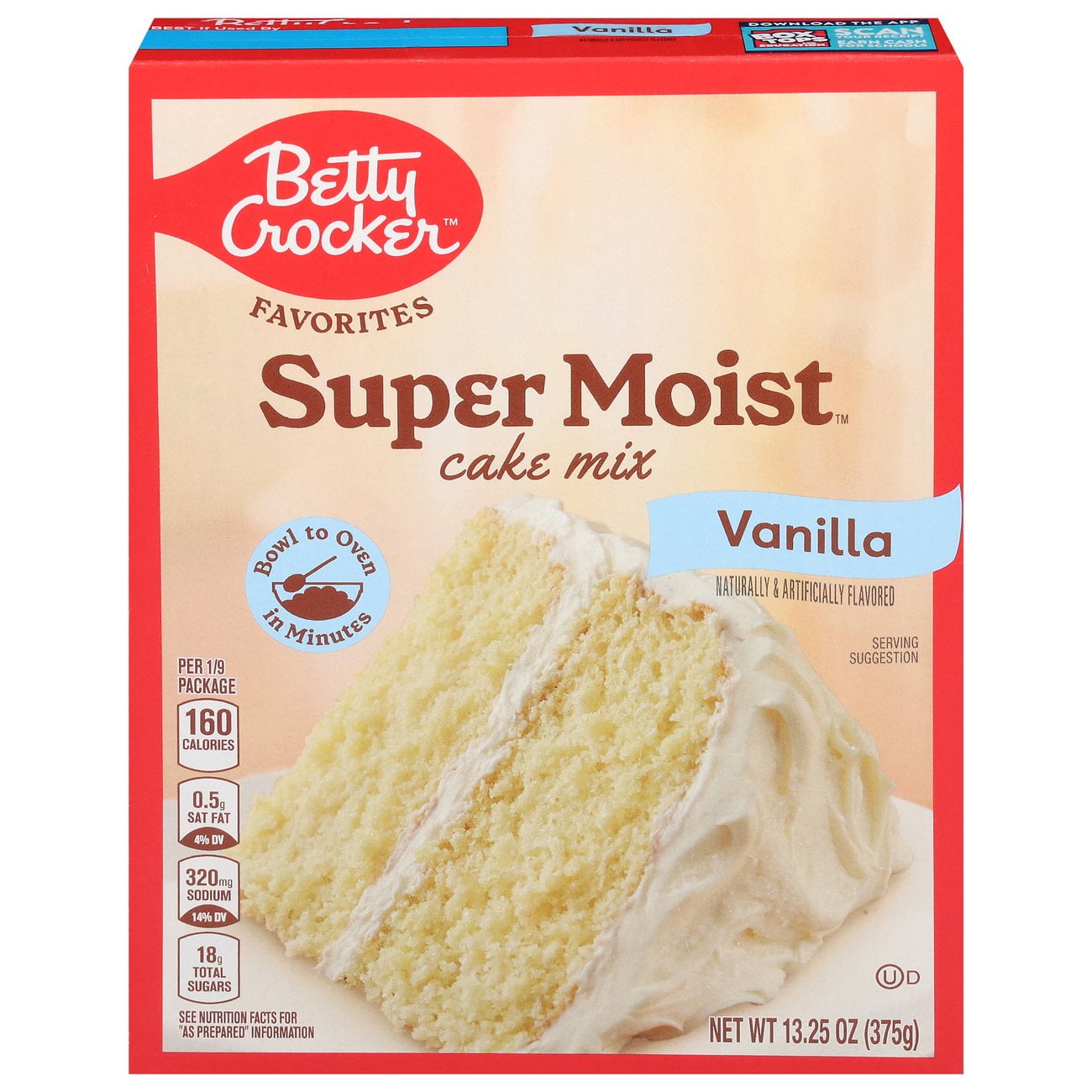 2X - Betty Crocker Super Moist Natural Vanilla Cake Mix - 13.25 oz