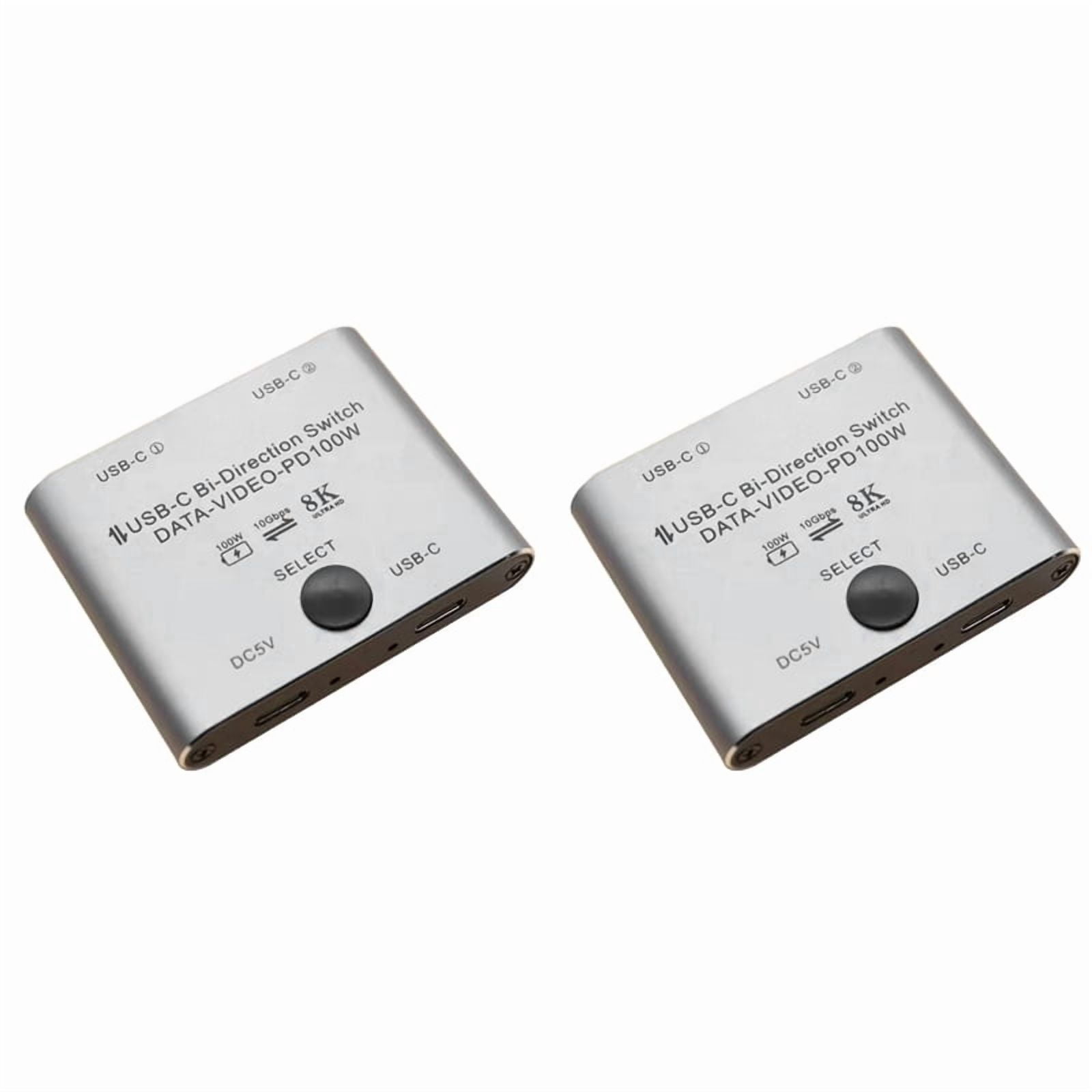 2X Bi Directional USB C Switch Splitter 8K USB C Switcher KVM 8K 60Hz 4K 144Hz Video for Multiple Source No USB C Line