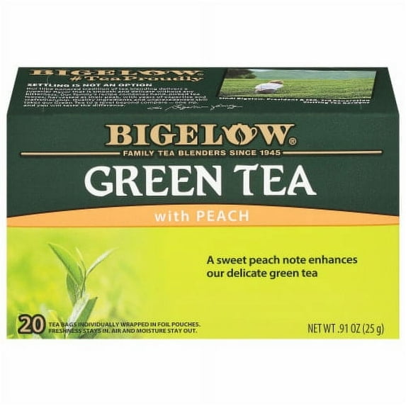2X-Bigelow Green Tea with Peach Tea Bags - 20 ct