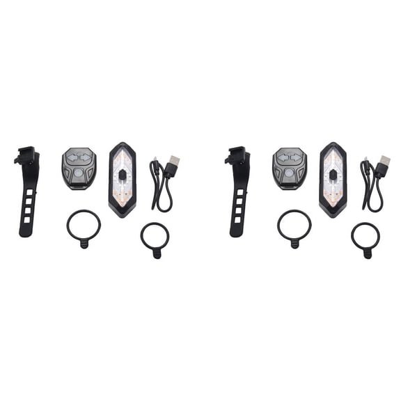 2X Bike Turn Signals Remote Control Bicycle Direction Indicator LED Rear Light USB Rechargeable Cycling Taillight,2 x Bicycle tail light 2 x Remote control 2 x USB cable,As shown