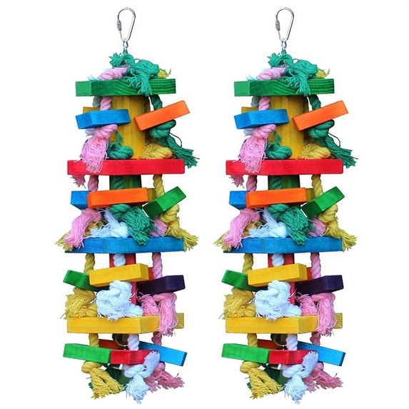 Image showcasing 2X Bird Chewing Toy Large Medium Parrot Cage Bite Toys African Grey ...