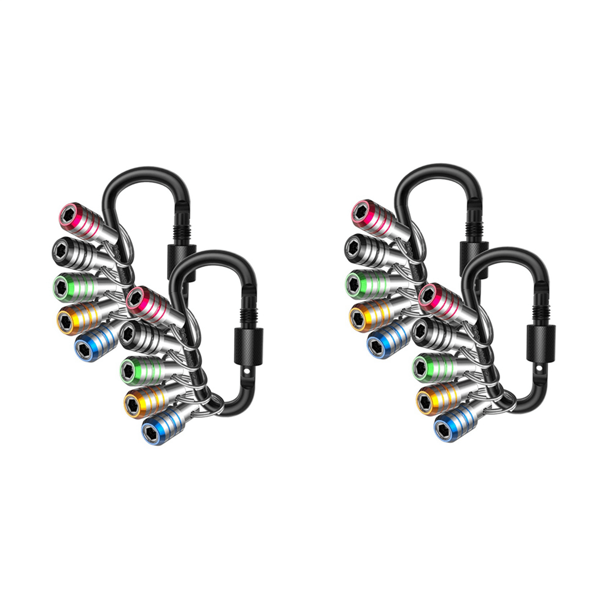 2X Bit Holder Keychain, 20Pcs 1/4 Hex Impact Drill Bit Keychain Quick Change Connect Holder Drill Screw Adapter