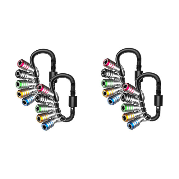 2X Bit Holder Keychain, 20Pcs 1/4 Hex Impact Drill Bit Keychain Quick Change Connect Holder Drill Screw Adapter