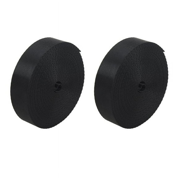 2X Black 10 Yards Nylon Webbing Tape Multi-Use Strap Strapping (25mm) Width