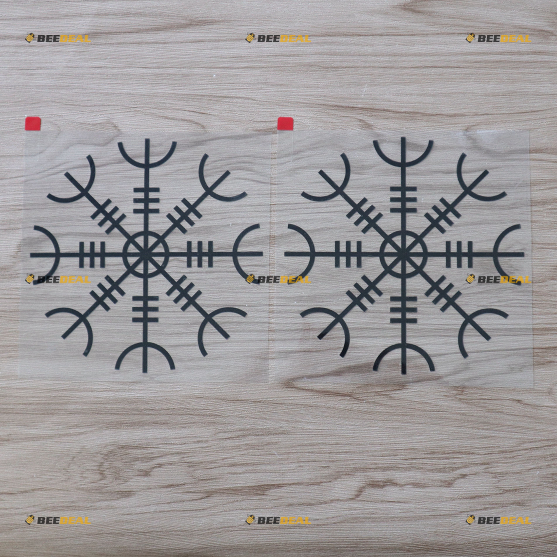 Autocollant Vinyle Rond Vegvisir Viking - Blanc 10 Cm (4"), Finition Mate, Pour Voiture, Casque, Ordinateur