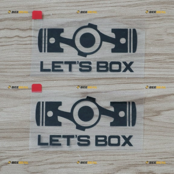2X Black 4" Let's Box Boxer Flat 4 Car Decal Sticker Fit for Subaru STI WRX etc