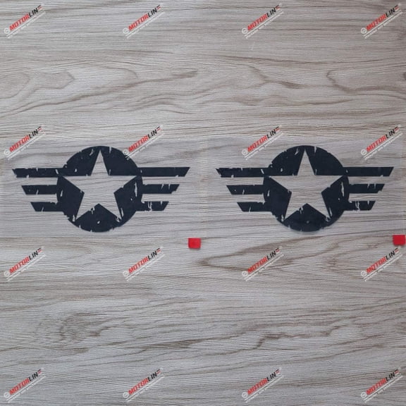 2X Black 6" Air Force Star WW2 Decal Sticker Car Vinyl for Jeep Distressed a